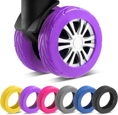 8Pcs Upgrade Luggage Wheel Covers, Travel Accessories (Hot Pink)