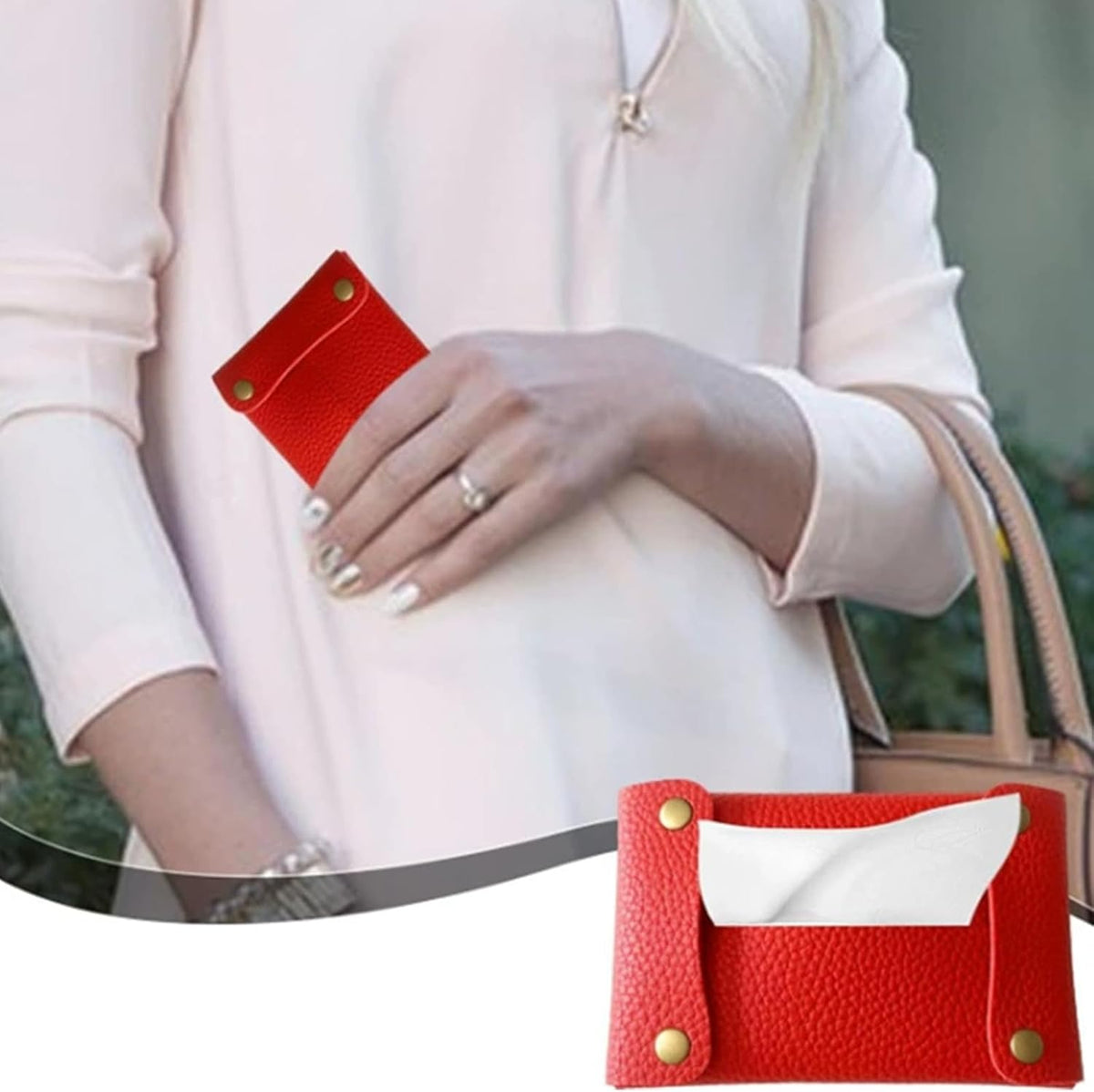 Pocket Tissue Holder for Purse, Soft Tissue Box Reusable Tissue Travel Pouch Paper Box Bag for Face Towels