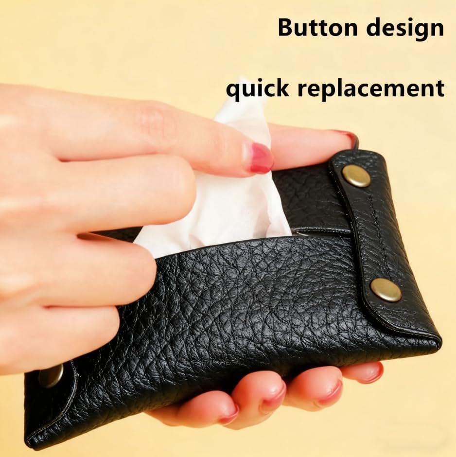 Pocket Tissue Holder for Purse, Soft Tissue Box Reusable Tissue Travel Pouch Paper Box Bag for Face Towels