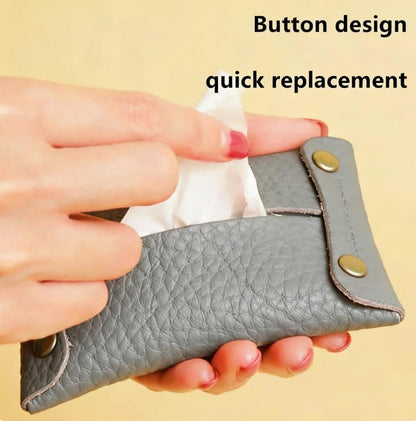Pocket Tissue Holder for Purse, Soft Tissue Box Reusable Tissue Travel Pouch Paper Box Bag for Face Towels