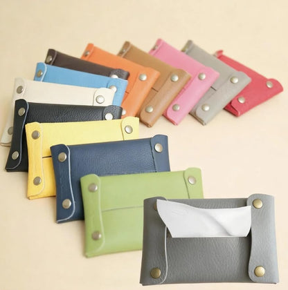 Pocket Tissue Holder for Purse, Soft Tissue Box Reusable Tissue Travel Pouch Paper Box Bag for Face Towels