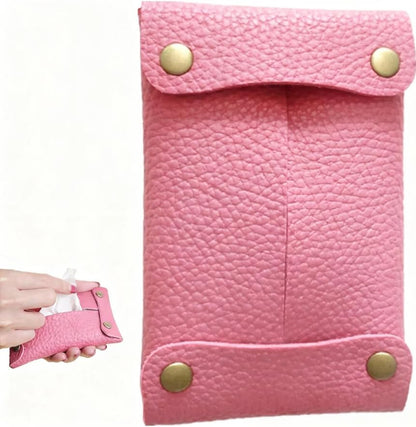 Pocket Tissue Holder for Purse, Soft Tissue Box Reusable Tissue Travel Pouch Paper Box Bag for Face Towels