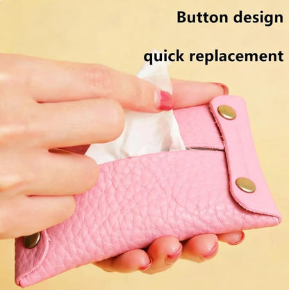 Pocket Tissue Holder for Purse, Soft Tissue Box Reusable Tissue Travel Pouch Paper Box Bag for Face Towels