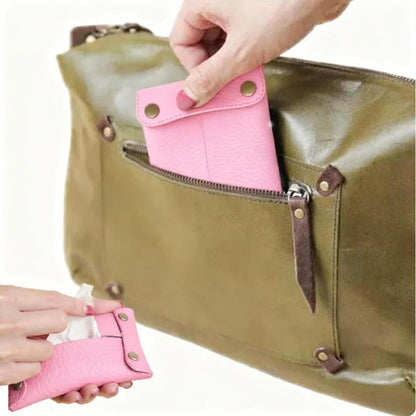 Pocket Tissue Holder for Purse, Soft Tissue Box Reusable Tissue Travel Pouch Paper Box Bag for Face Towels