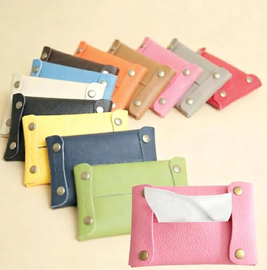 Pocket Tissue Holder for Purse, Soft Tissue Box Reusable Tissue Travel Pouch Paper Box Bag for Face Towels