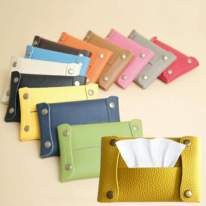 Pocket Tissue Holder for Purse, Soft Tissue Box Reusable Tissue Travel Pouch Paper Box Bag for Face Towels