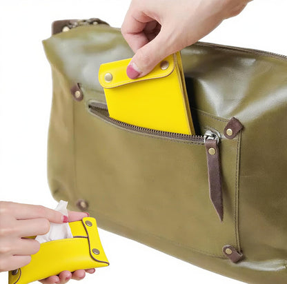 Pocket Tissue Holder for Purse, Soft Tissue Box Reusable Tissue Travel Pouch Paper Box Bag for Face Towels