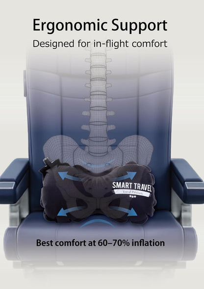 SmartTravel Inflatable Lumbar Support Travel Pillow for Airplane Seat