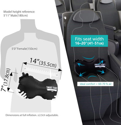 SmartTravel Inflatable Lumbar Support Travel Pillow for Airplane Seat