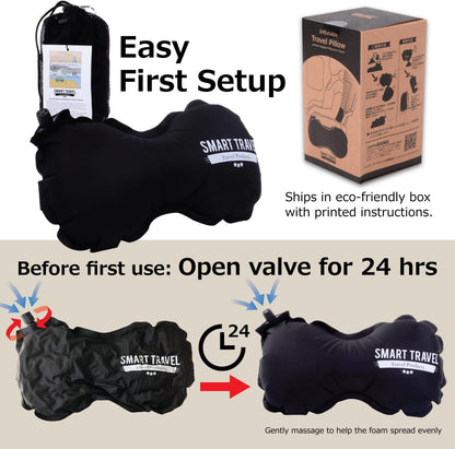 SmartTravel Inflatable Lumbar Support Travel Pillow for Airplane Seat