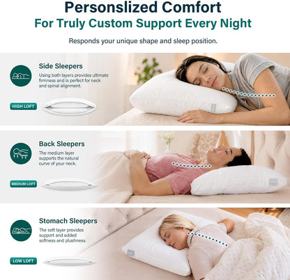 Standard Adjustable Neck Pillow,Soft Luxury Hotel Feel