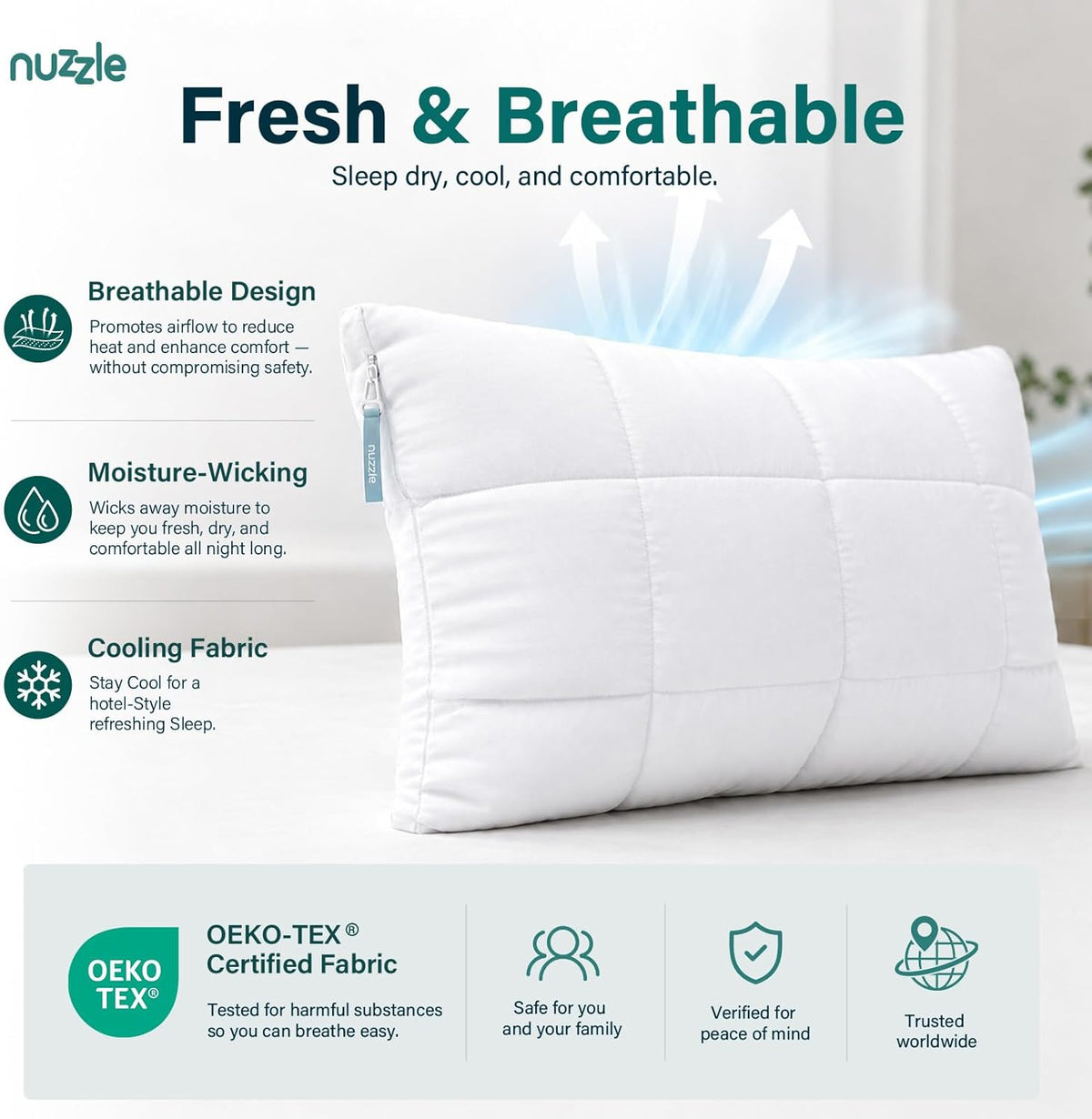Standard Adjustable Neck Pillow,Soft Luxury Hotel Feel