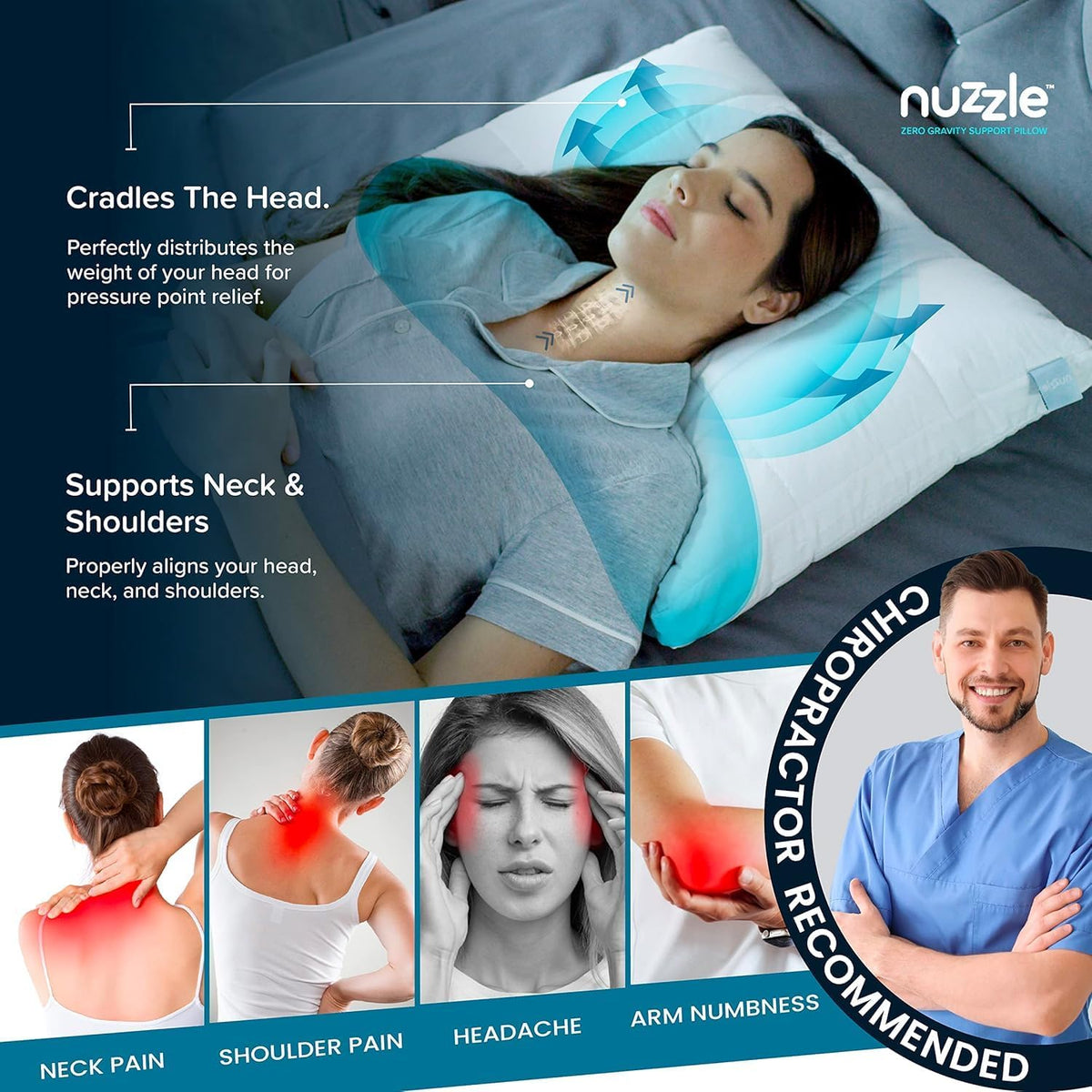 Standard Adjustable Neck Pillow,Soft Luxury Hotel Feel