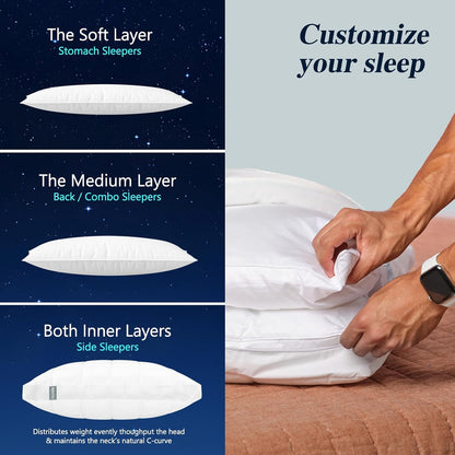 Standard Adjustable Neck Pillow,Soft Luxury Hotel Feel