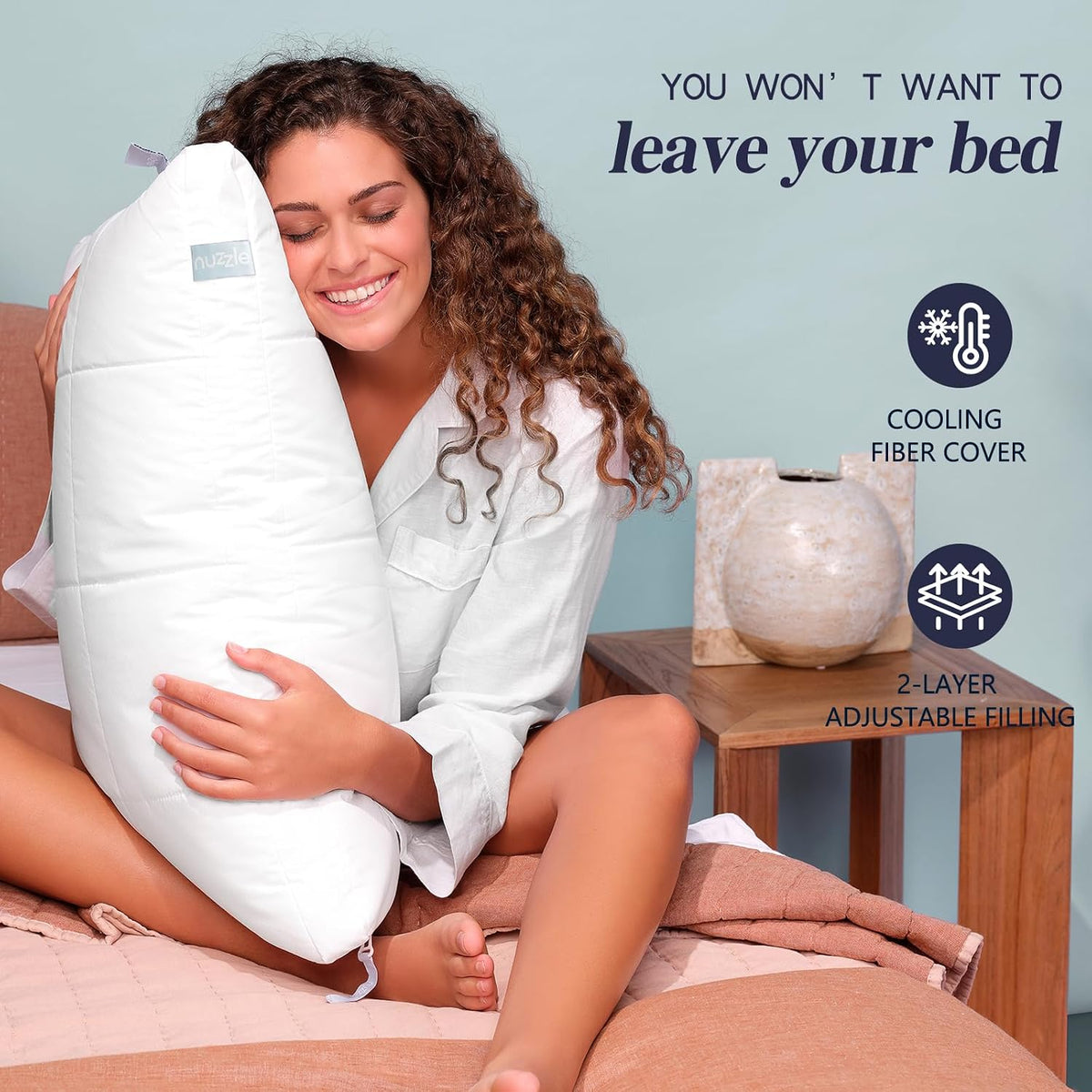 Standard Adjustable Neck Pillow,Soft Luxury Hotel Feel