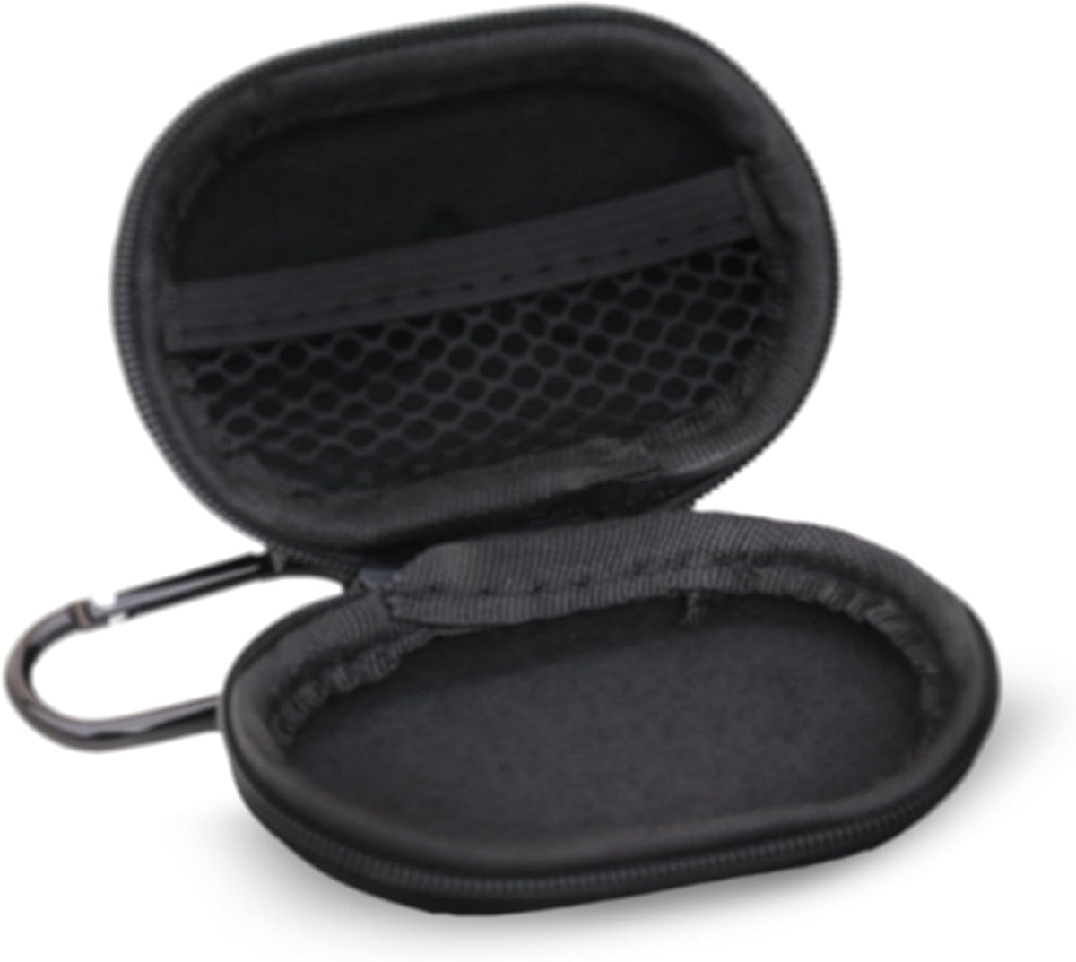 Zipper Headphones Carrying Case, Perfect for Earphones and Earplugs (Black) (Pack of 1)