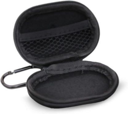Zipper Headphones Carrying Case, Perfect for Earphones and Earplugs (Black) (Pack of 1)