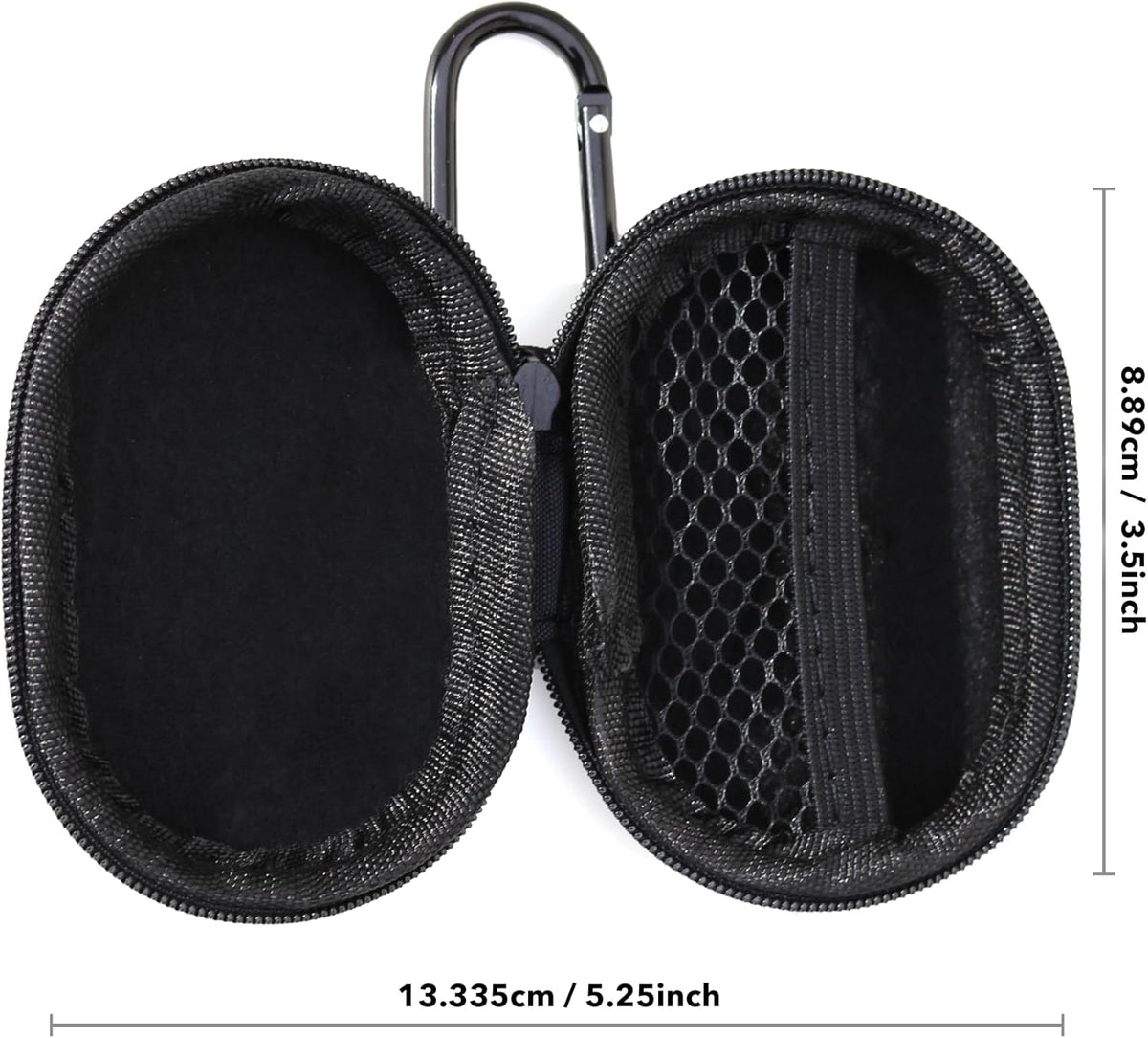 Zipper Headphones Carrying Case, Perfect for Earphones and Earplugs (Black) (Pack of 1)