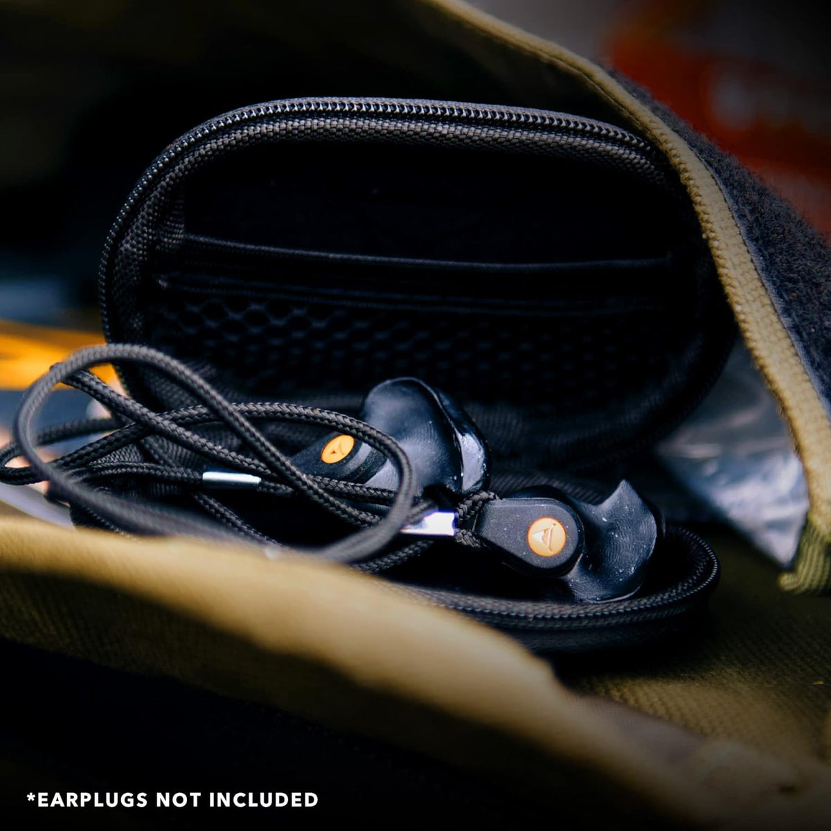 Zipper Headphones Carrying Case, Perfect for Earphones and Earplugs (Black) (Pack of 1)