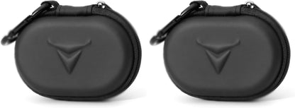 Zipper Headphones Carrying Case, Perfect for Earphones and Earplugs (Black) (Pack of 1)