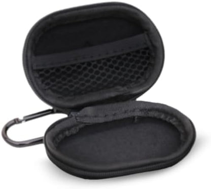 Zipper Headphones Carrying Case, Perfect for Earphones and Earplugs (Black) (Pack of 1)