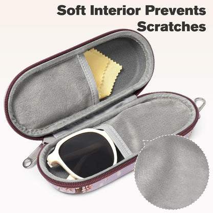 Double Eyeglasses Case, Dual Glasses Sunglasses Organizer with Zipper Closure, Eyewear Storage Box for Men Women Travel