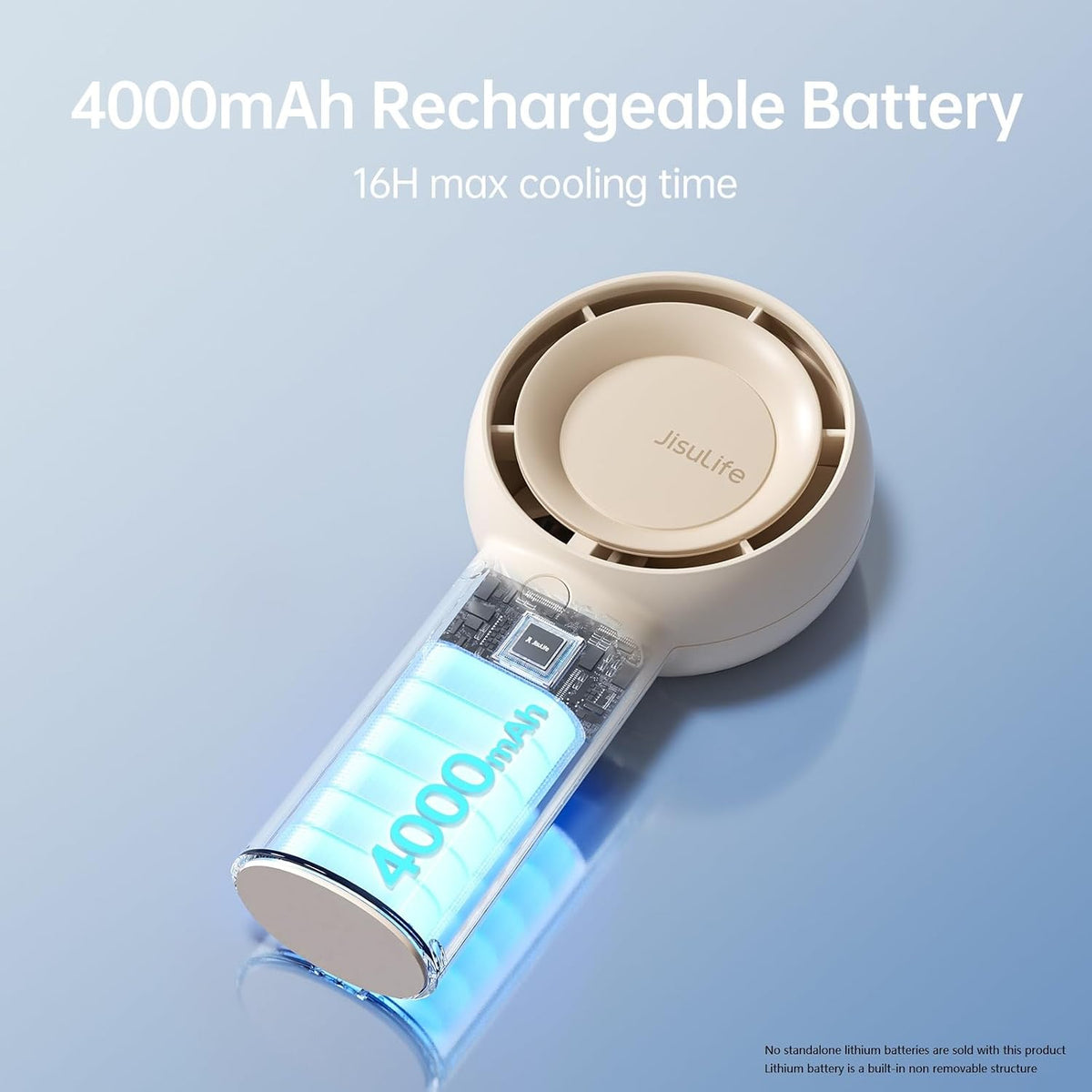 JISULIFE Portable Handheld Turbo Pocket Fan Rechargeable 4000mAh 5-Speed