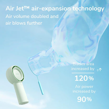 JISULIFE Portable Handheld Turbo Pocket Fan Rechargeable 4000mAh 5-Speed
