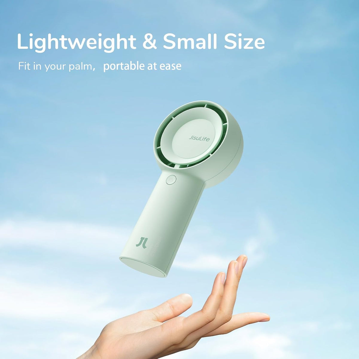 JISULIFE Portable Handheld Turbo Pocket Fan Rechargeable 4000mAh 5-Speed