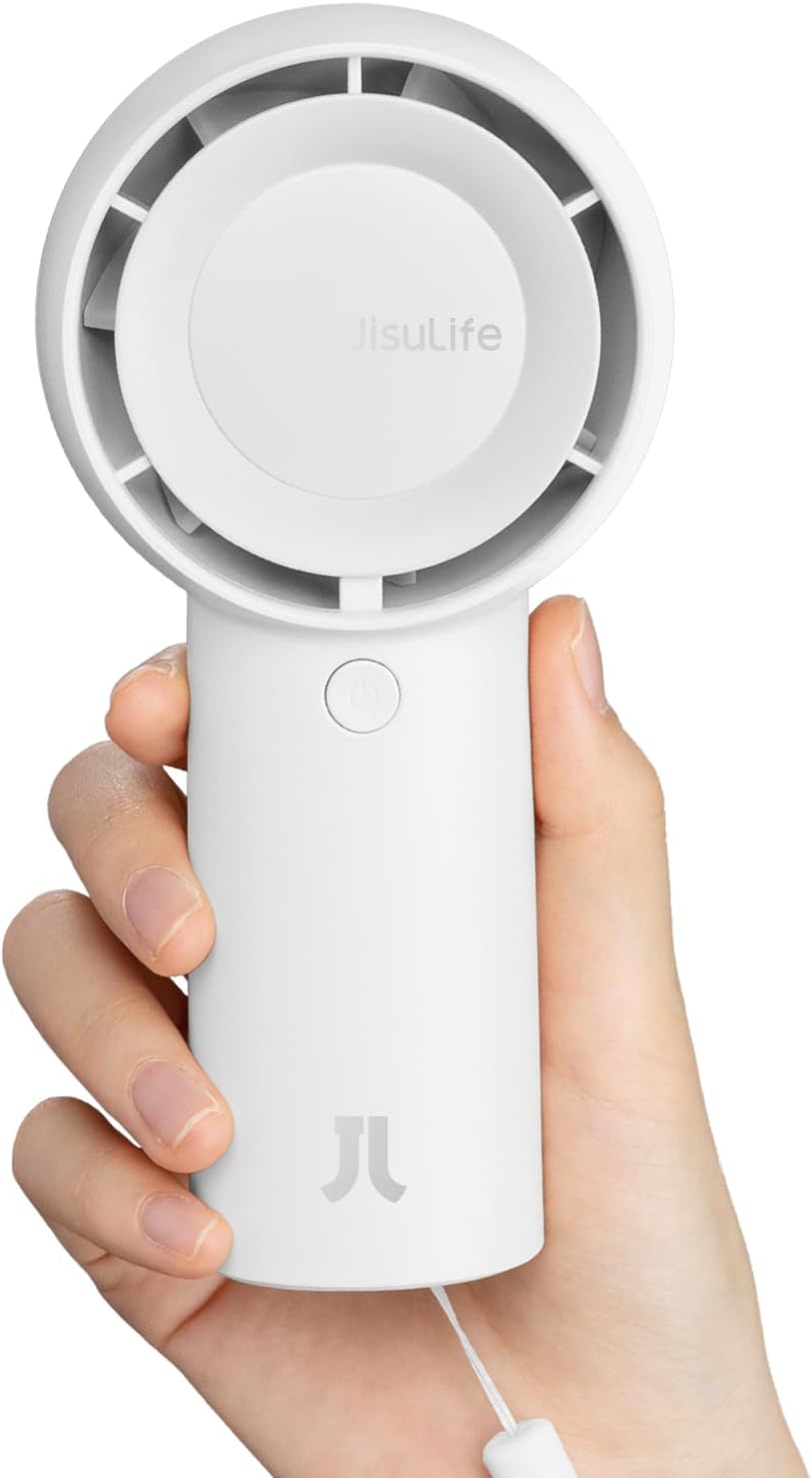 JISULIFE Portable Handheld Turbo Pocket Fan Rechargeable 4000mAh 5-Speed