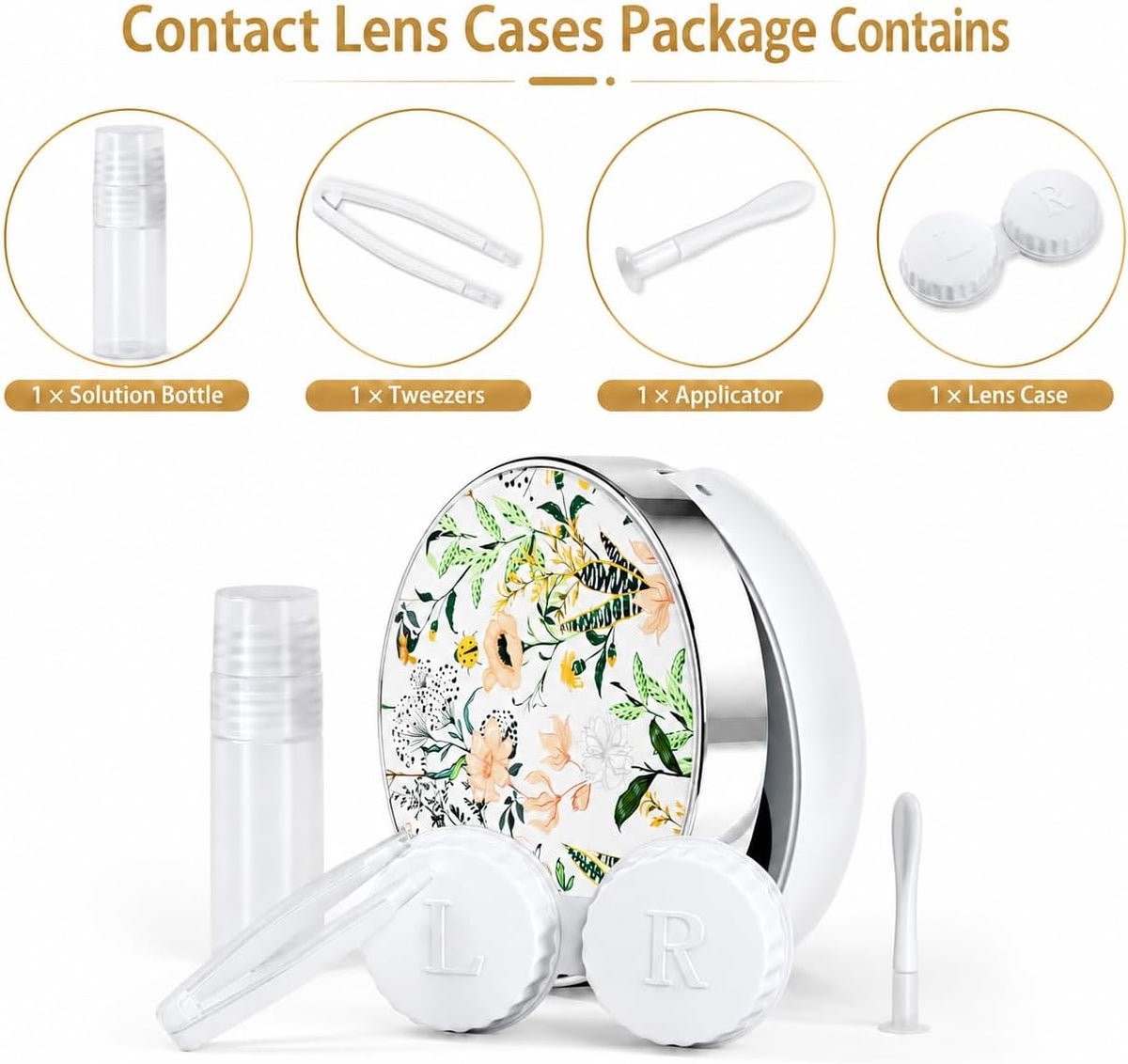 Contact Lens Case, Travel Contact Lens Cases Cute Contact Case and Solution Perfect for Daily Travel Outdoor