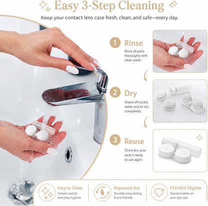 Contact Lens Case, Travel Contact Lens Cases Cute Contact Case and Solution Perfect for Daily Travel Outdoor