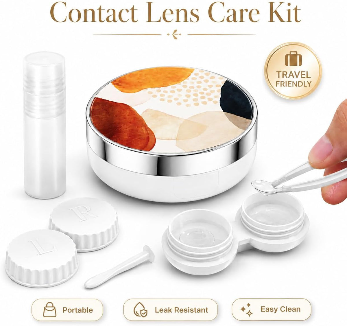 Contact Lens Case, Travel Contact Lens Cases Cute Contact Case and Solution Perfect for Daily Travel Outdoor