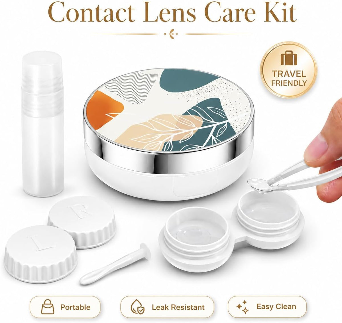 Contact Lens Case, Travel Contact Lens Cases Cute Contact Case and Solution Perfect for Daily Travel Outdoor