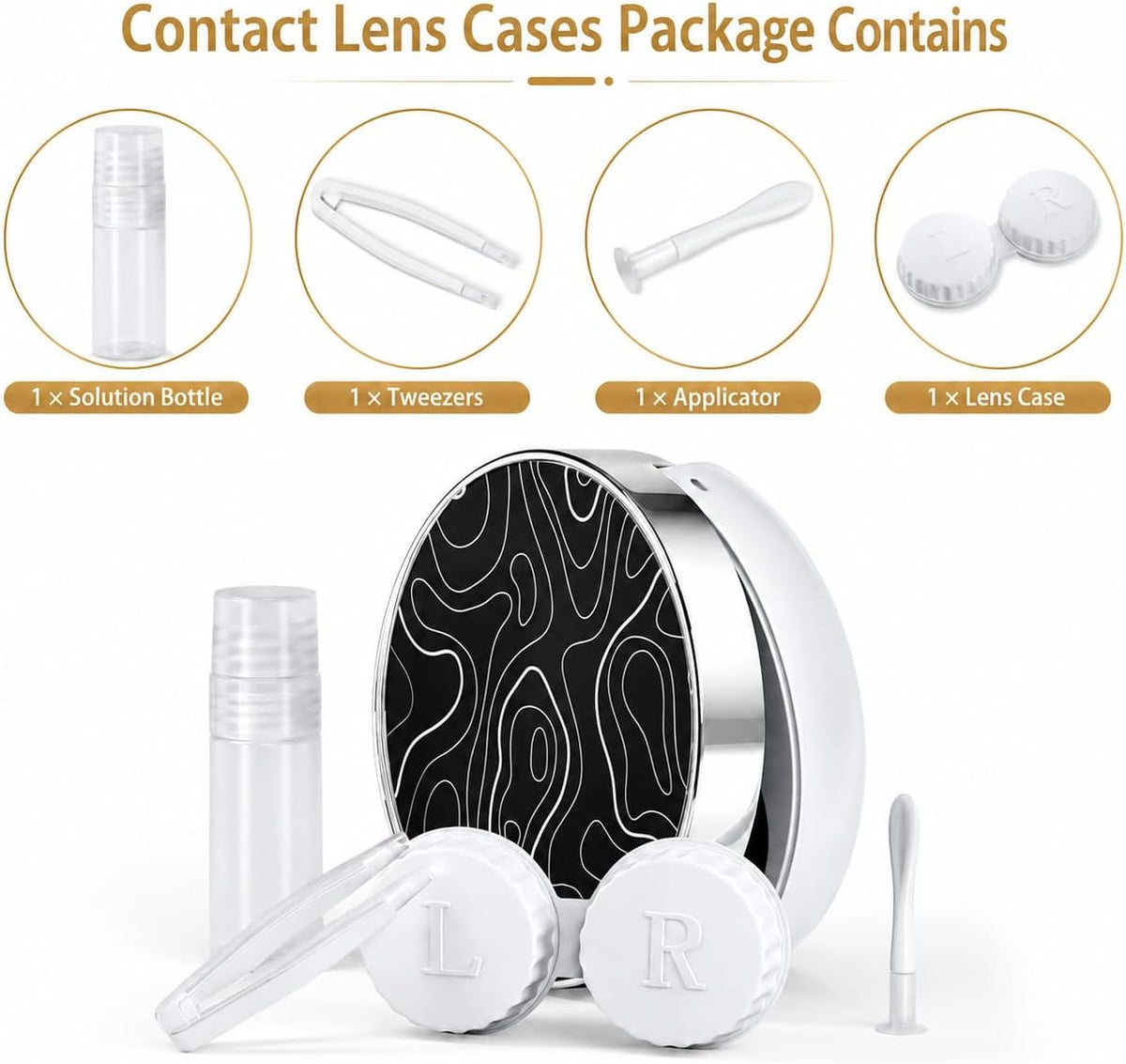Contact Lens Case, Travel Contact Lens Cases Cute Contact Case and Solution Perfect for Daily Travel Outdoor