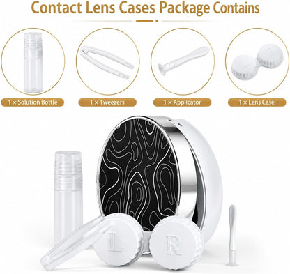 Contact Lens Case, Travel Contact Lens Cases Cute Contact Case and Solution Perfect for Daily Travel Outdoor