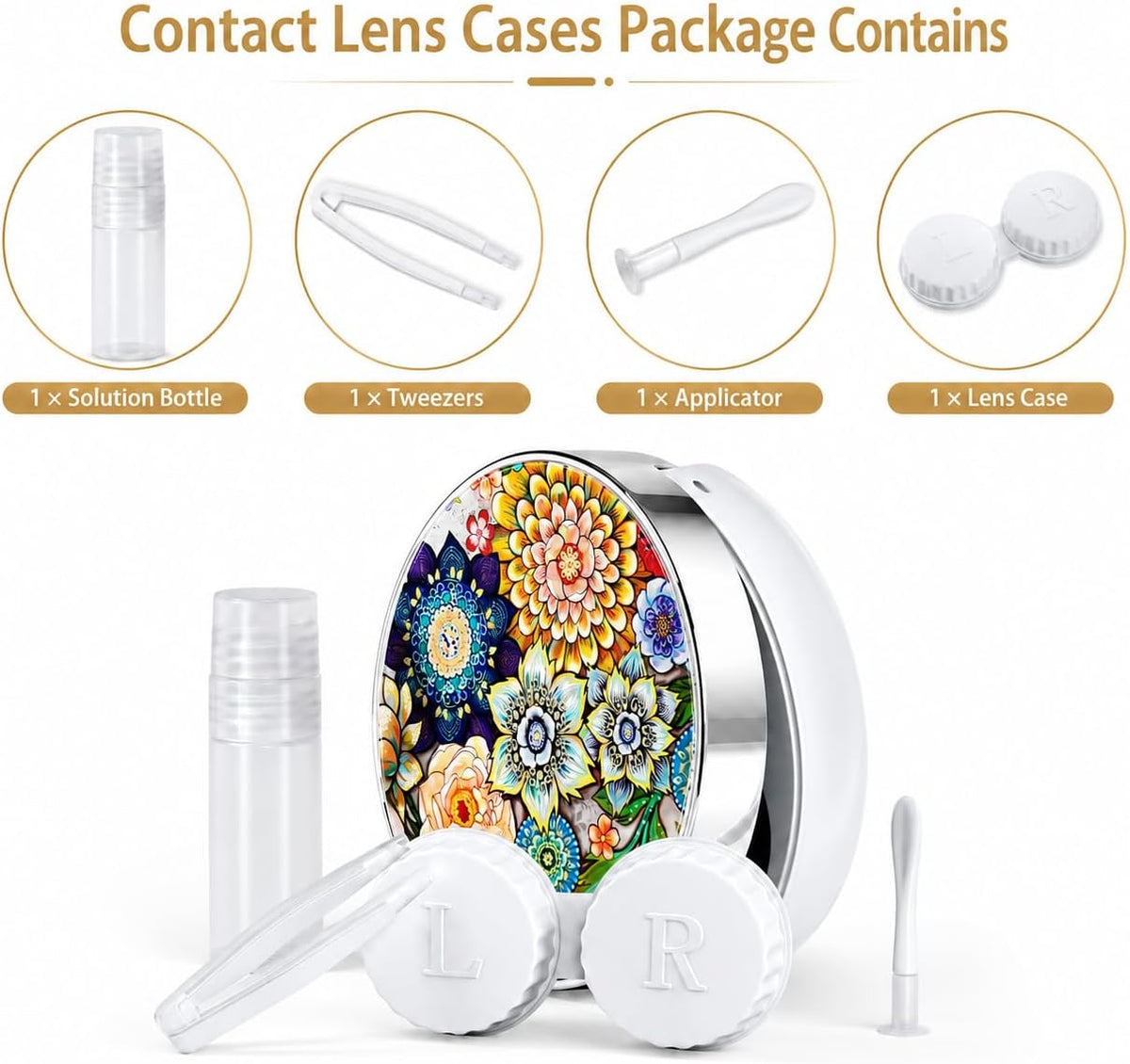 Contact Lens Case, Travel Contact Lens Cases Cute Contact Case and Solution Perfect for Daily Travel Outdoor