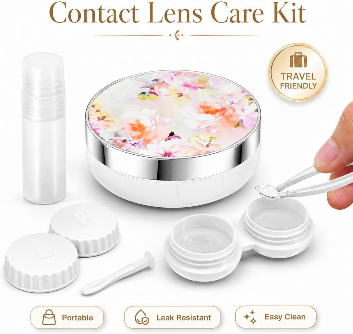 Contact Lens Case, Travel Contact Lens Cases Cute Contact Case and Solution Perfect for Daily Travel Outdoor
