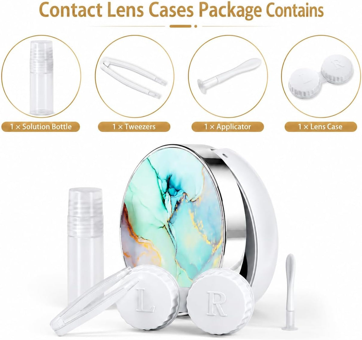 Contact Lens Case, Travel Contact Lens Cases Cute Contact Case and Solution Perfect for Daily Travel Outdoor