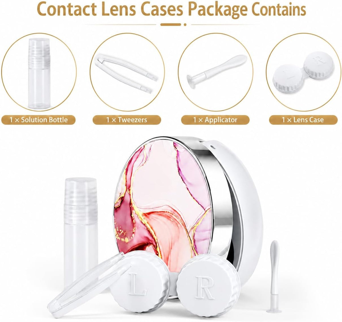 Contact Lens Case, Travel Contact Lens Cases Cute Contact Case and Solution Perfect for Daily Travel Outdoor
