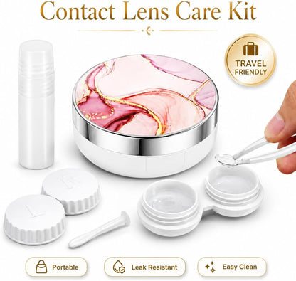 Contact Lens Case, Travel Contact Lens Cases Cute Contact Case and Solution Perfect for Daily Travel Outdoor