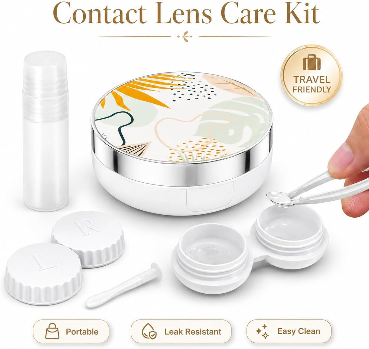 Contact Lens Case, Travel Contact Lens Cases Cute Contact Case and Solution Perfect for Daily Travel Outdoor