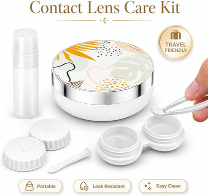 Contact Lens Case, Travel Contact Lens Cases Cute Contact Case and Solution Perfect for Daily Travel Outdoor