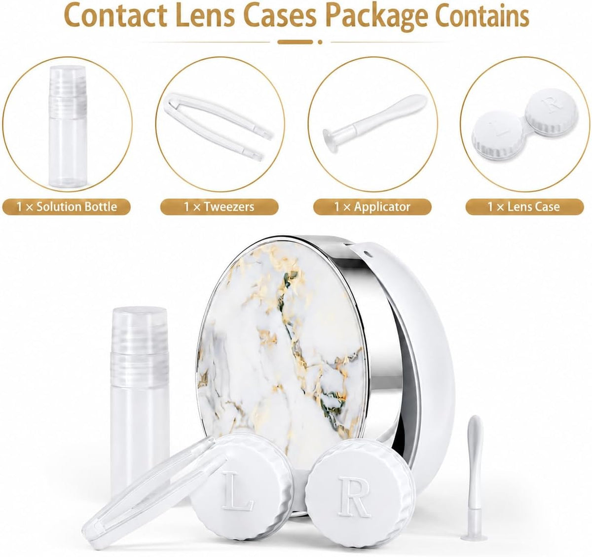 Contact Lens Case, Travel Contact Lens Cases Cute Contact Case and Solution Perfect for Daily Travel Outdoor