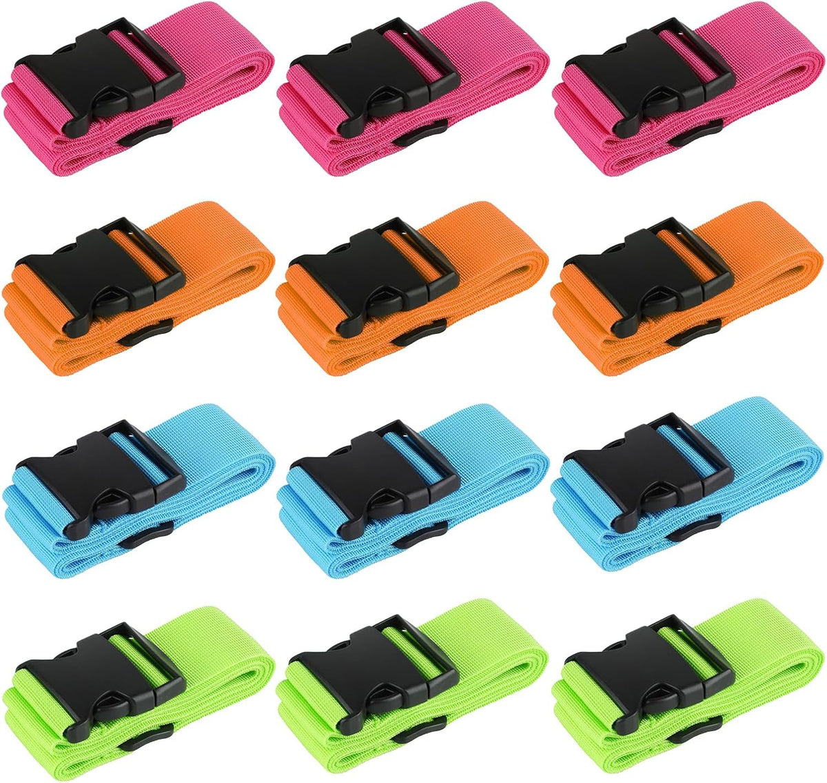 12 Pcs Luggage Straps for Suitcases TSA Approved, Suitcase Belts（4 Color）