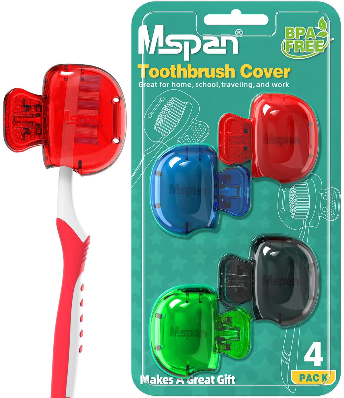 Toothbrush Head Cover Cap: Toothbrush Protector Brush Pod Case Protective Plastic Clip Bathroom Cool Stuff for Household Travel