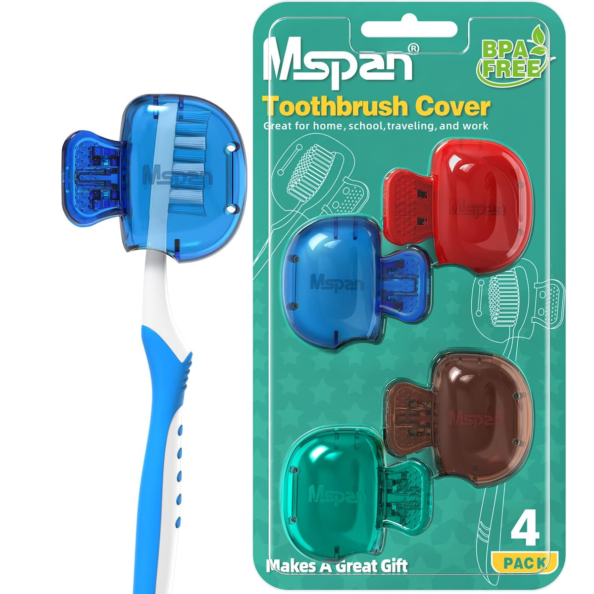 Toothbrush Head Cover Cap: Toothbrush Protector Brush Pod Case Protective Plastic Clip Bathroom Cool Stuff for Household Travel