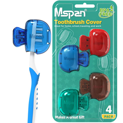 Toothbrush Head Cover Cap: Toothbrush Protector Brush Pod Case Protective Plastic Clip Bathroom Cool Stuff for Household Travel