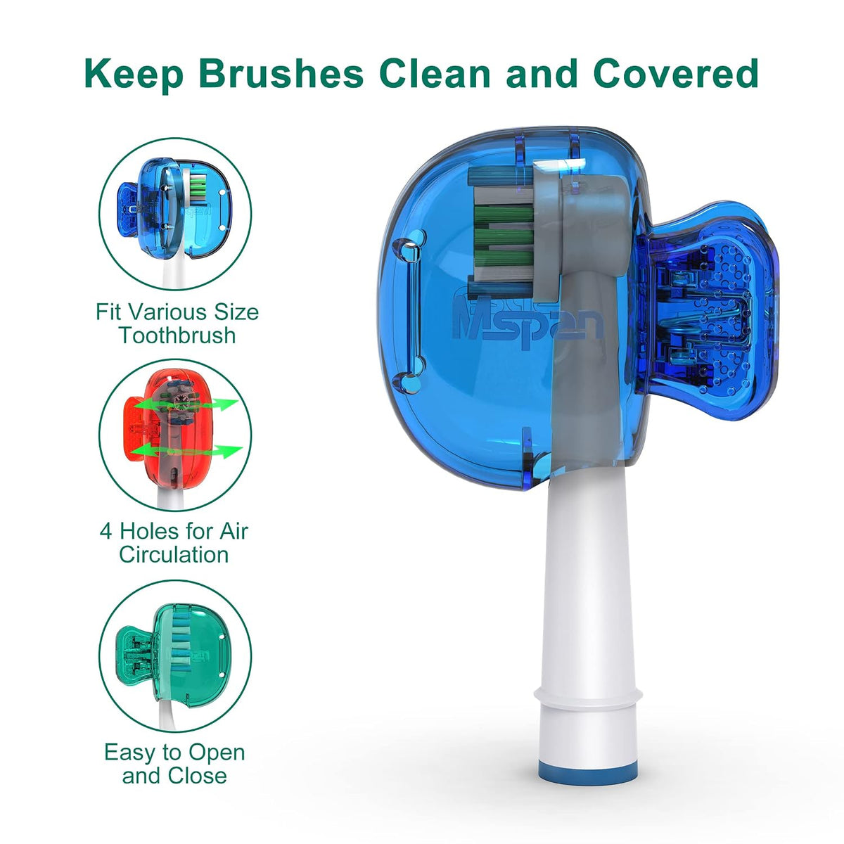 Toothbrush Head Cover Cap: Toothbrush Protector Brush Pod Case Protective Plastic Clip Bathroom Cool Stuff for Household Travel