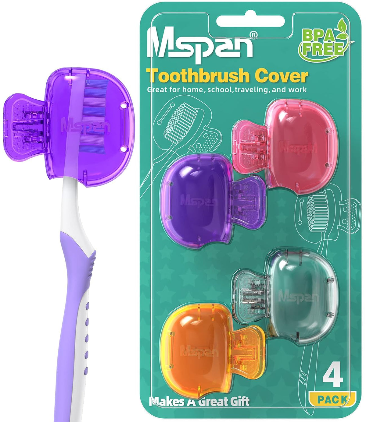Toothbrush Head Cover Cap: Toothbrush Protector Brush Pod Case Protective Plastic Clip Bathroom Cool Stuff for Household Travel